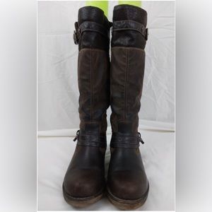 *Like New* Tall Brown Leather Wool Lined Boots